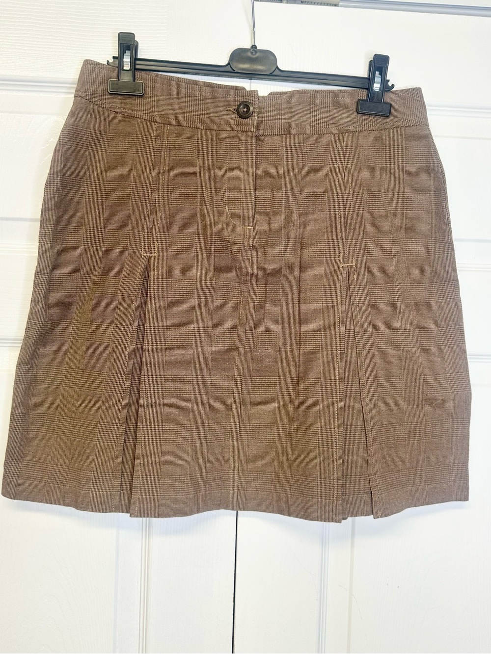 Tommy Hilfiger Brown Plaid Check Pleated Skirt Women’s 10